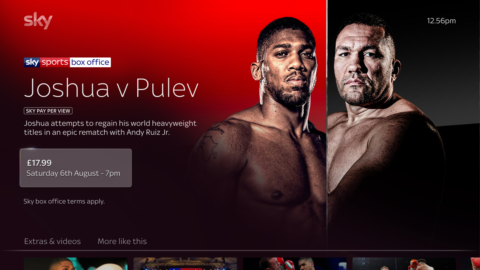 Pay-per-view product page on Sky Marketplace