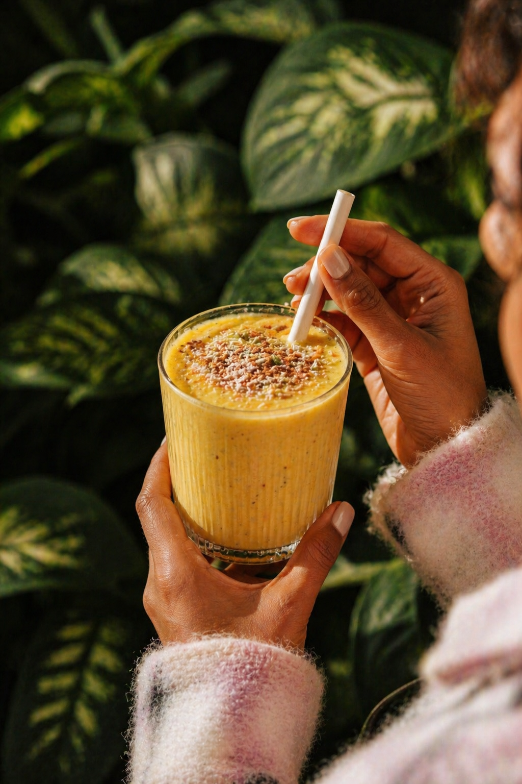 A healing drink with herbs