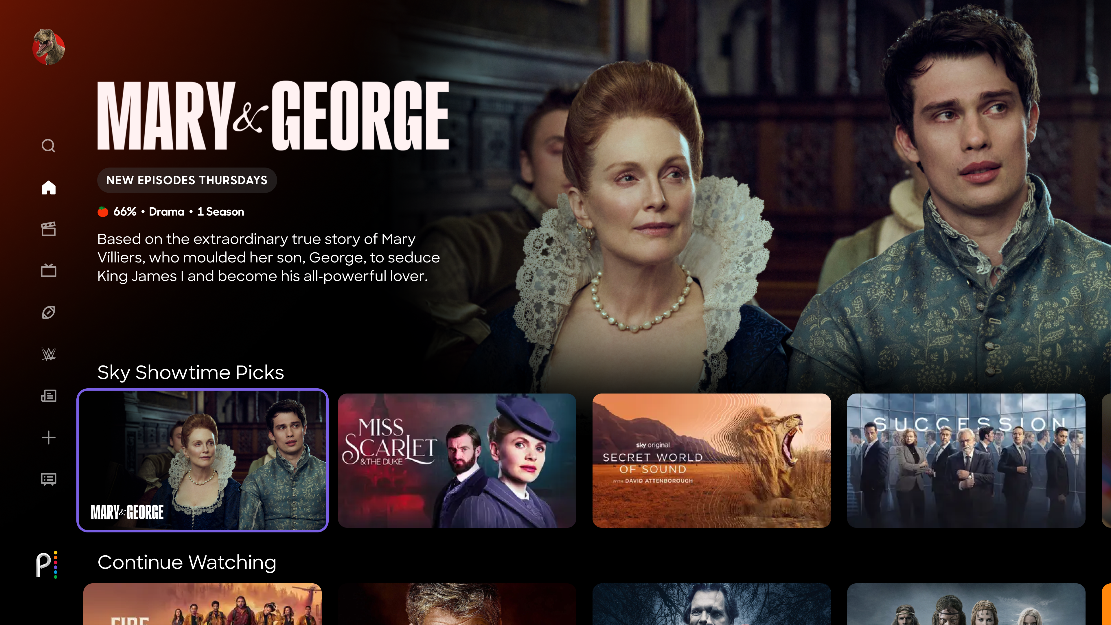Showtime viewing screen