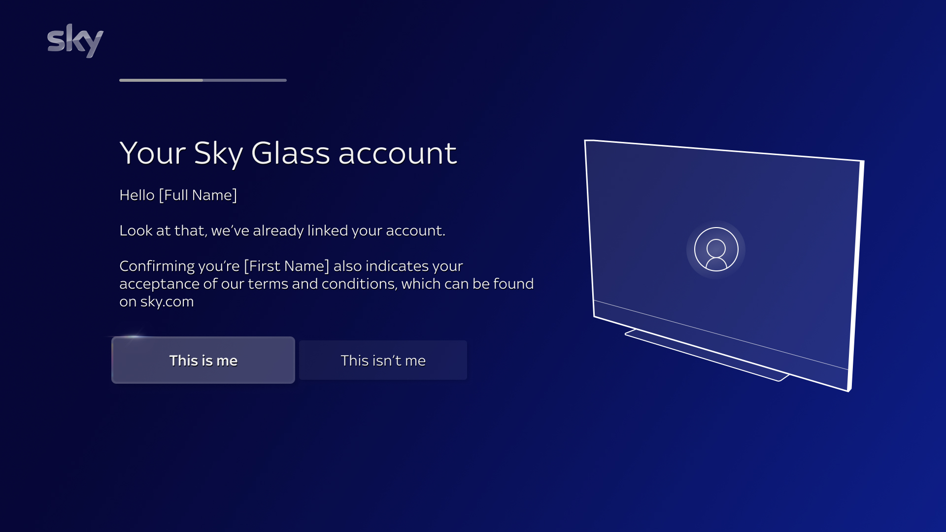 Sky Glass on-TV setup, step ten