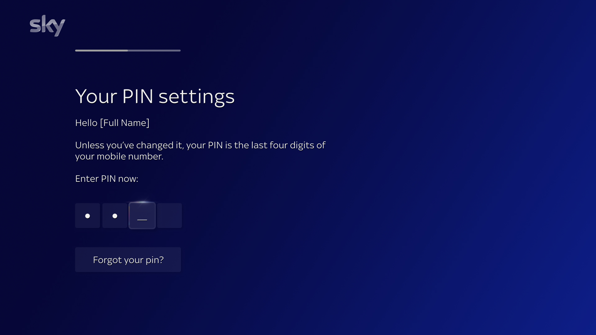 Sky Glass on-TV setup, step twelve